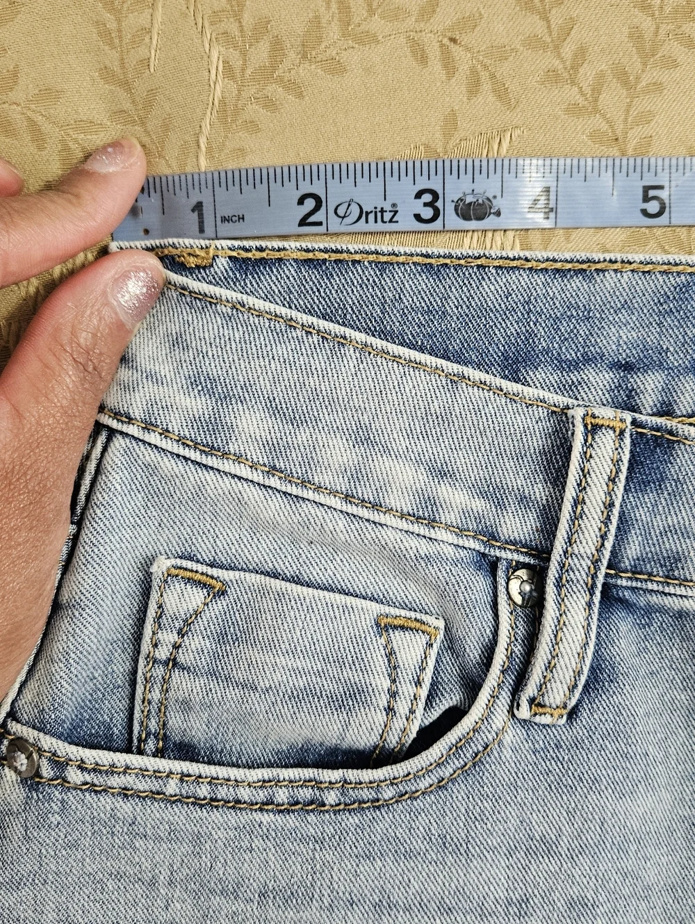 Vigross Blue Denim Maxi Skirt With Front Split